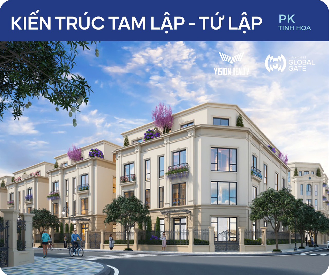 Phối cảnh kiến trúc tam lập, tứ lập tại phân khu Tinh Hoa