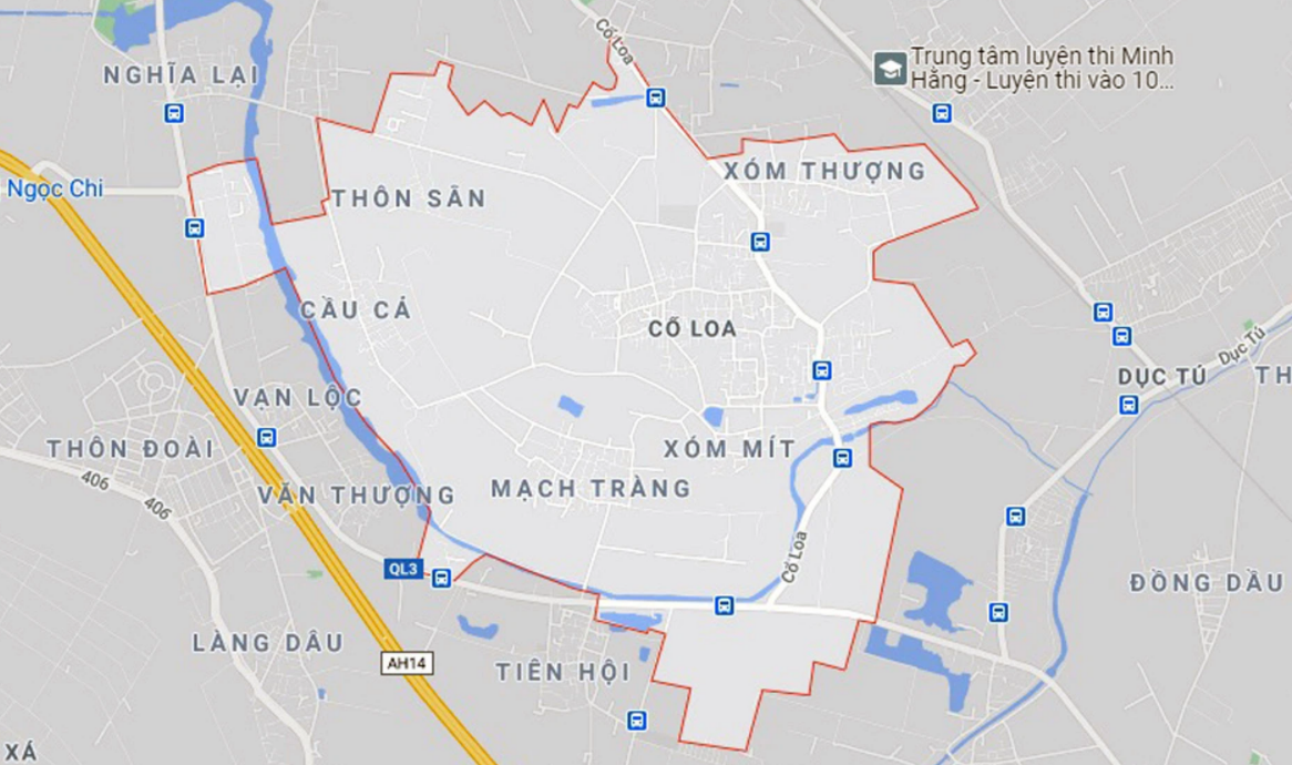 Bản đồ vị trí xã Cổ Lo, Đông ANh